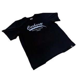 Carhartt Black Graphic T-Shirt Mens 2XL Relaxed Fit Established 1889 Logo Tee